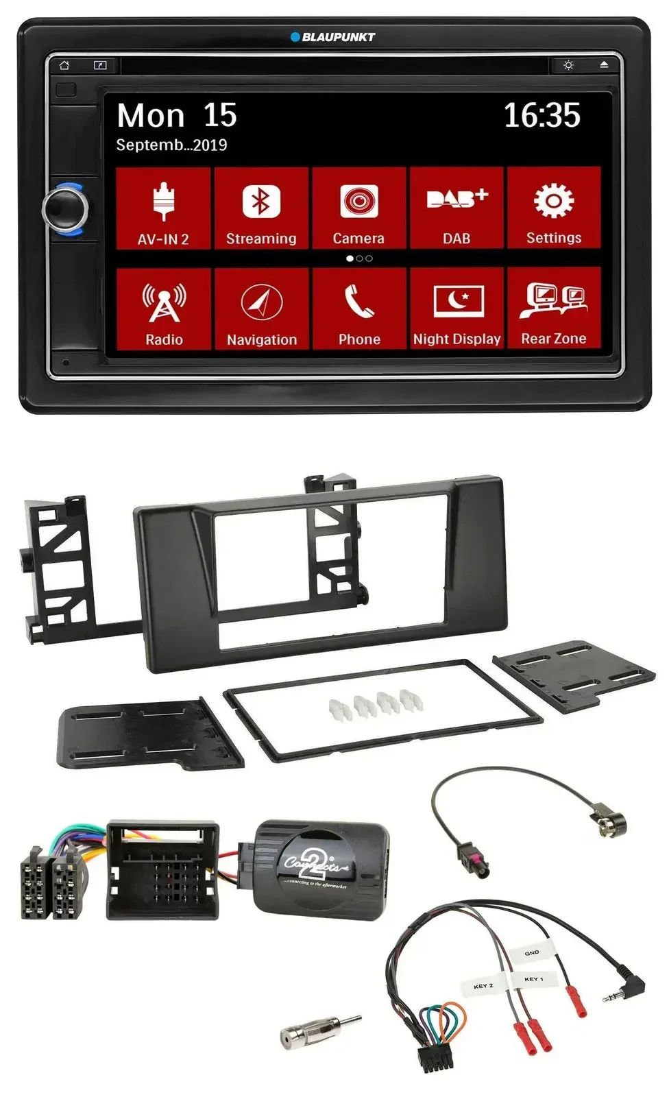Blaupunkt Lenkrad DAB TMC 2DIN USB Bluetooth Navigation für BMW 5er E39 01-03 Qu