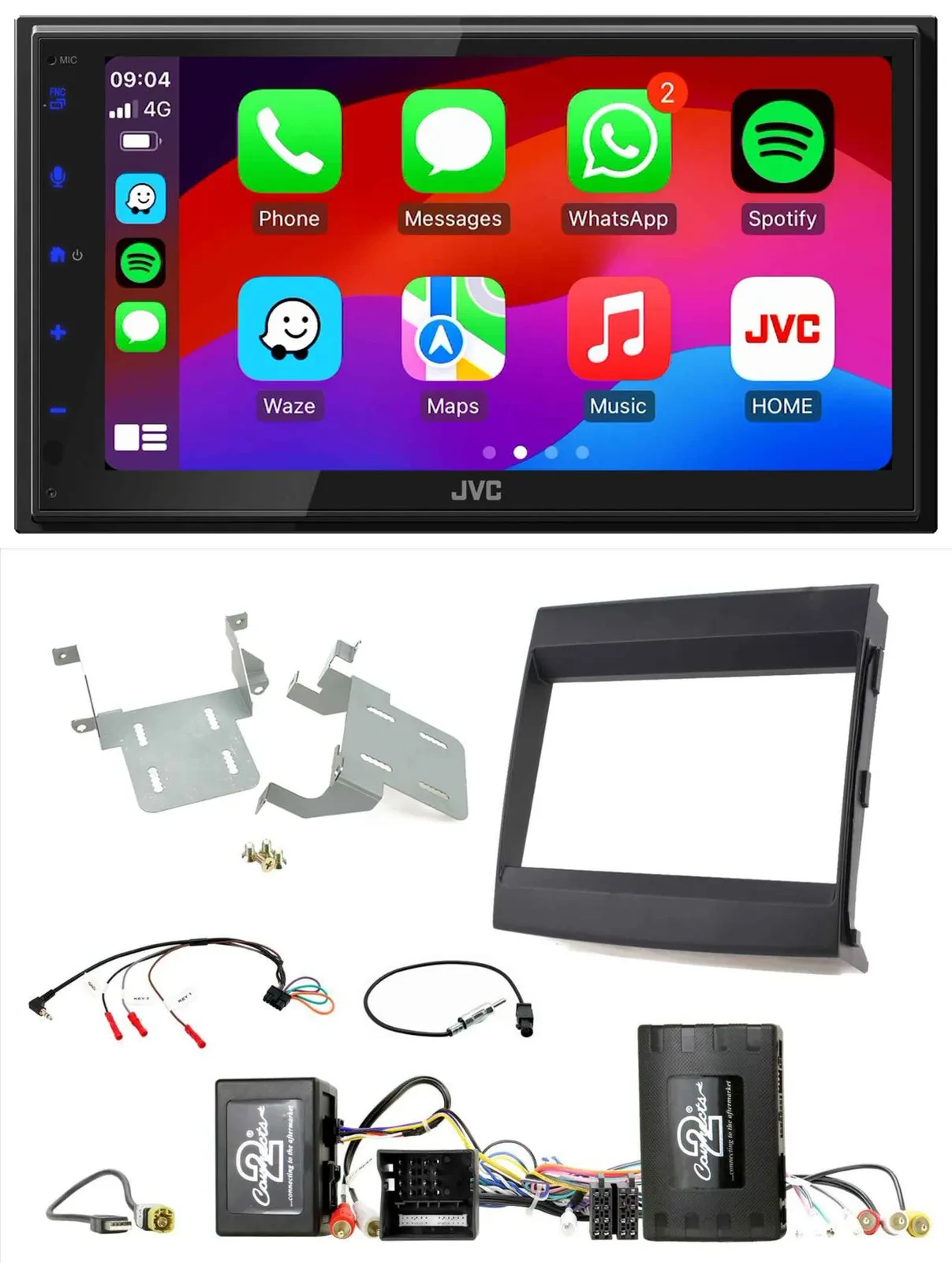 JVC Bluetooth 2DIN Lenkrad DAB USB Autoradio für Porsche Cayenne Soundsystem Inf