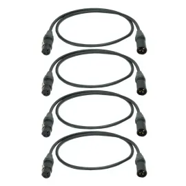 DMX-кабель CLUTCH 4DMX3P3FT-PACK Universal Premium Black 0.9 м (4 штуки)