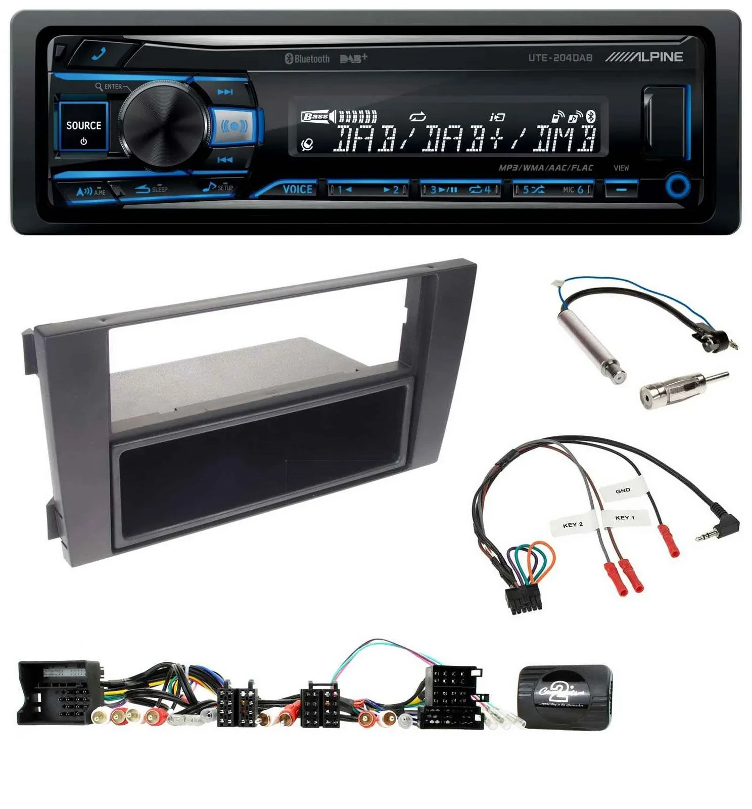 Alpine USB Bluetooth DAB Lenkrad Autoradio für Audi A6 (2001-2004)