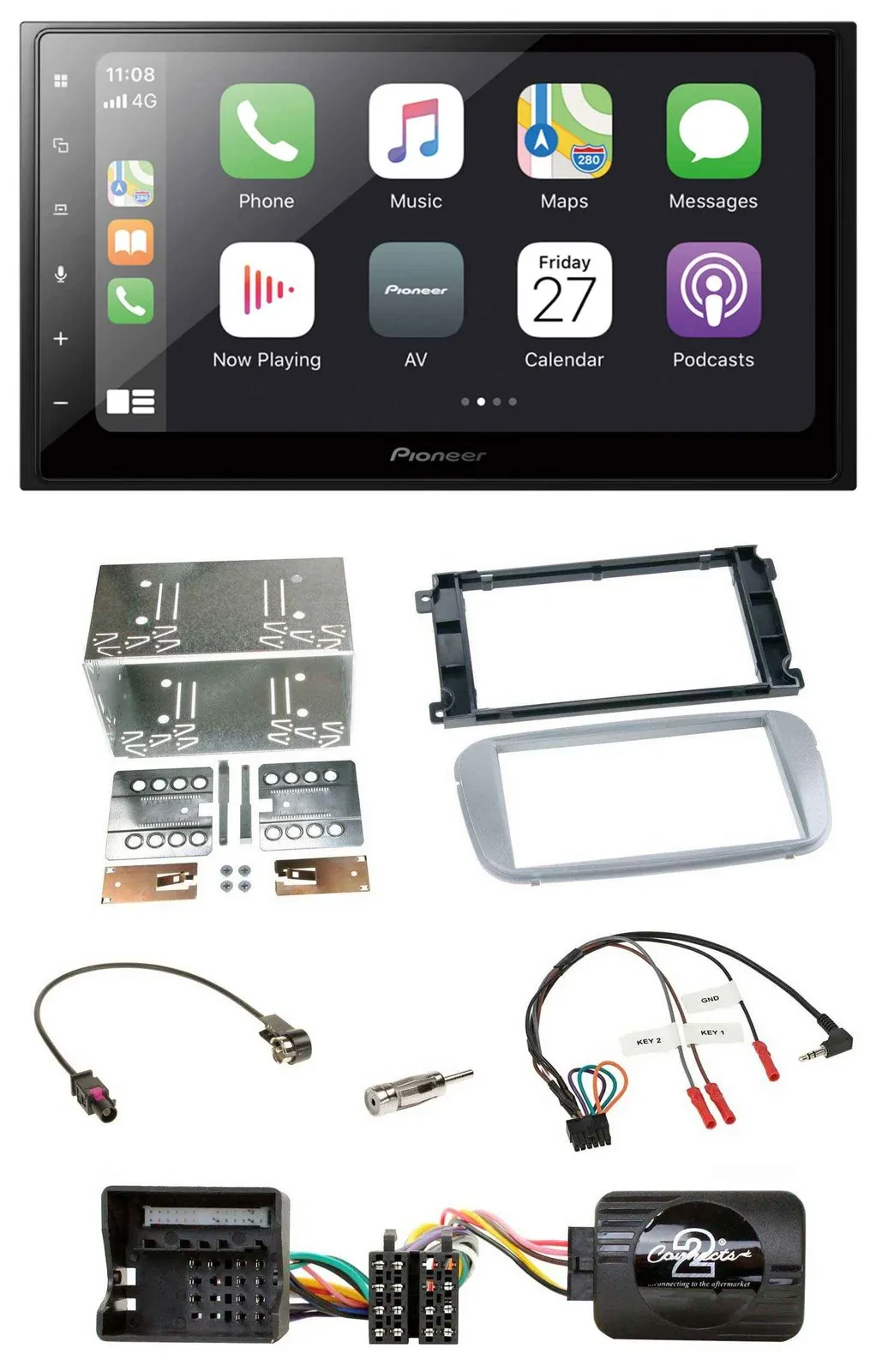 Pioneer Lenkrad Bluetooth DAB 2DIN USB Autoradio für Ford Mondeo S-Max 07-14 Pro