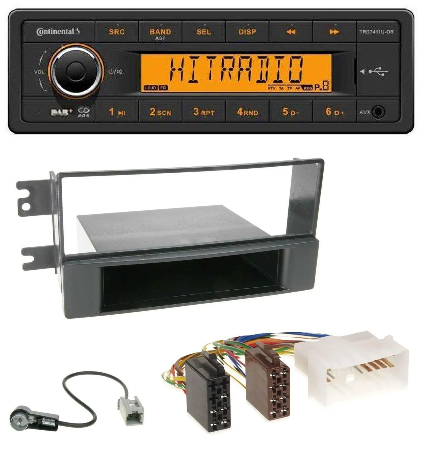Continental 1DIN DAB MP3 AUX USB Autoradio für Kia Cerato (ab 2007)