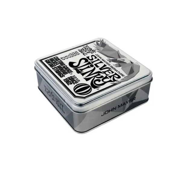 Ernie Ball John Mayer Silver Slinky Electric Guitar Strings Tin 3-Pack, 10.5-47