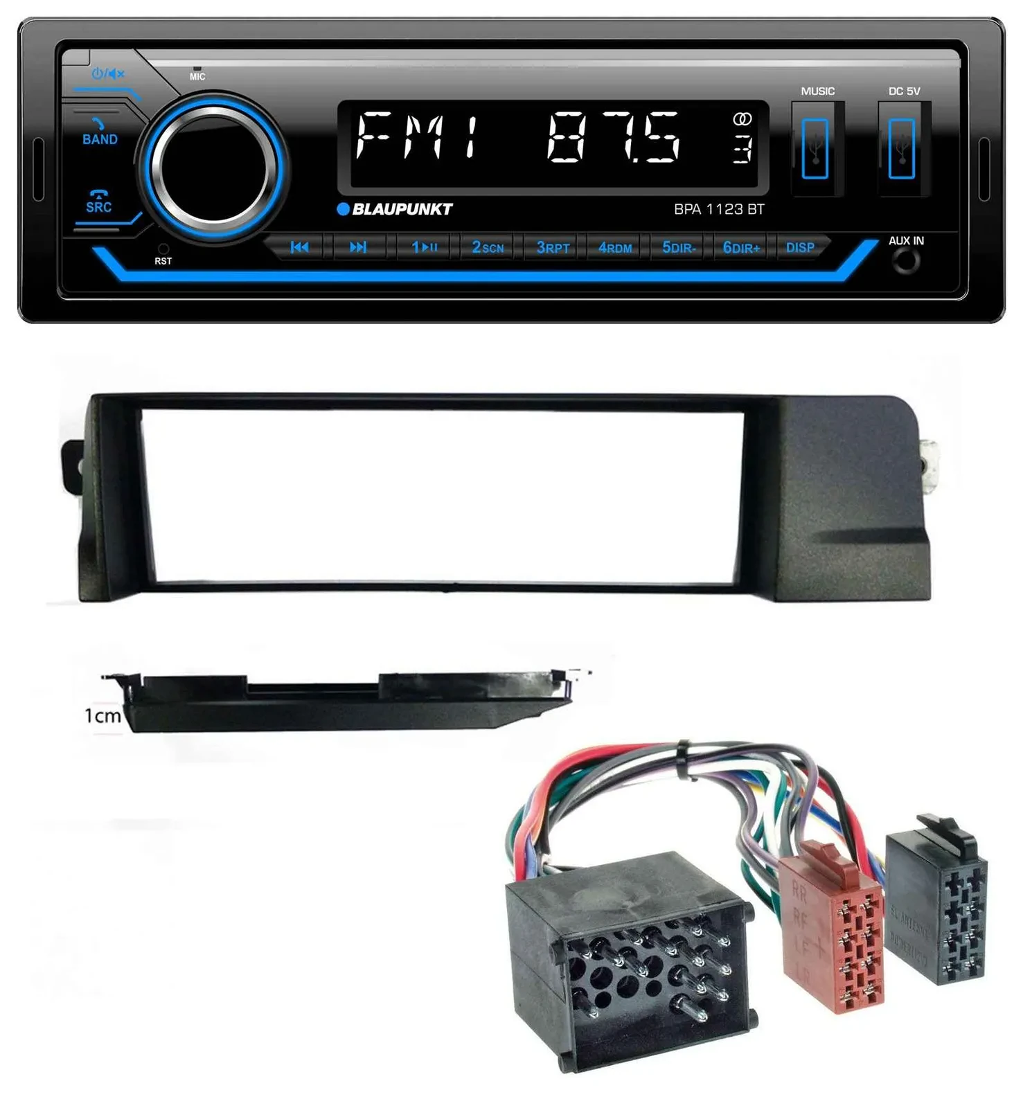 Blaupunkt MP3 Bluetooth USB AUX Autoradio für BMW 3er E46 Profiversion Rundpin