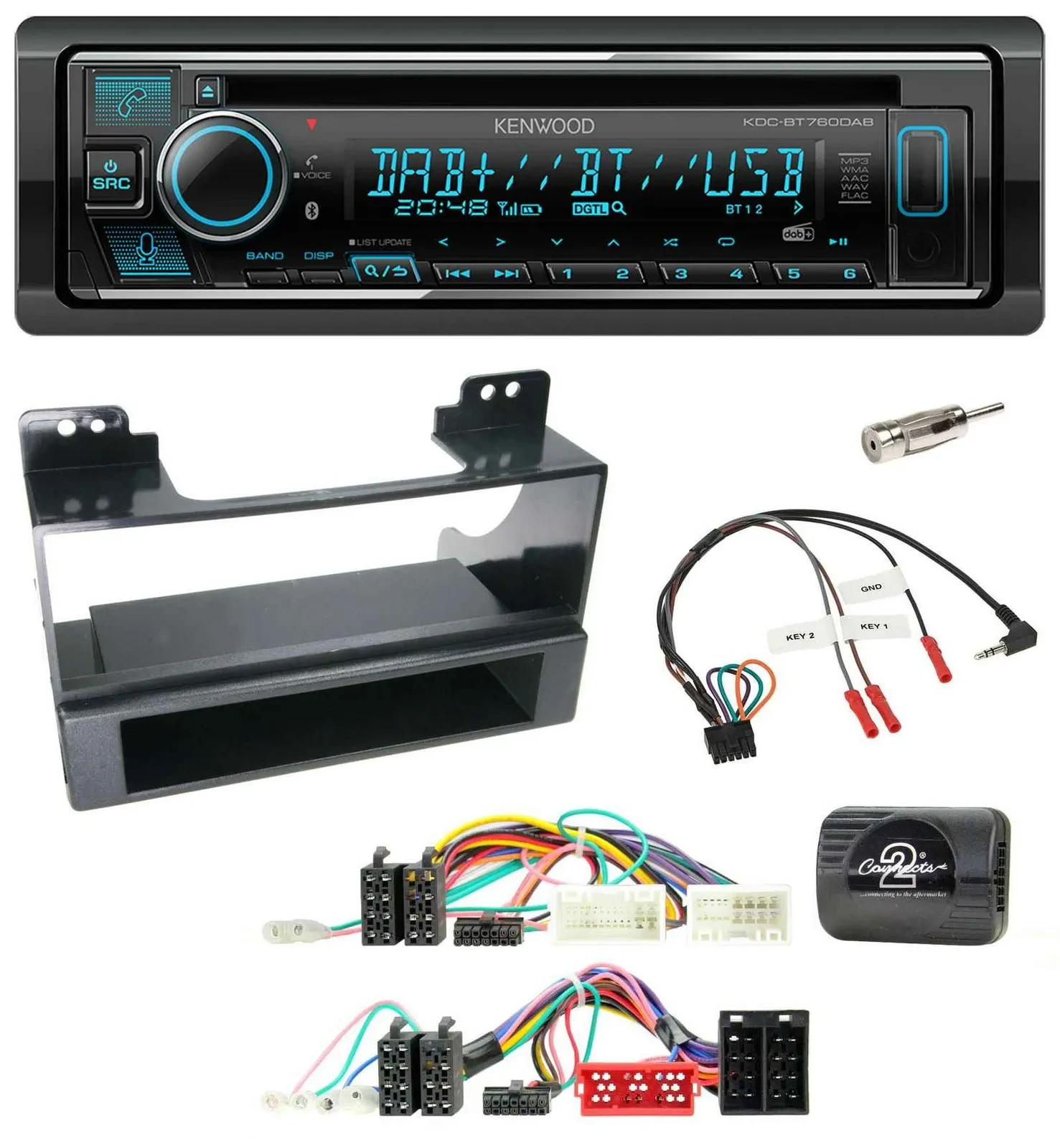 Автомагнитола для KIA Carnival II VQ (2006–2011) Kenwood Bluetooth, DAB, USB, CD