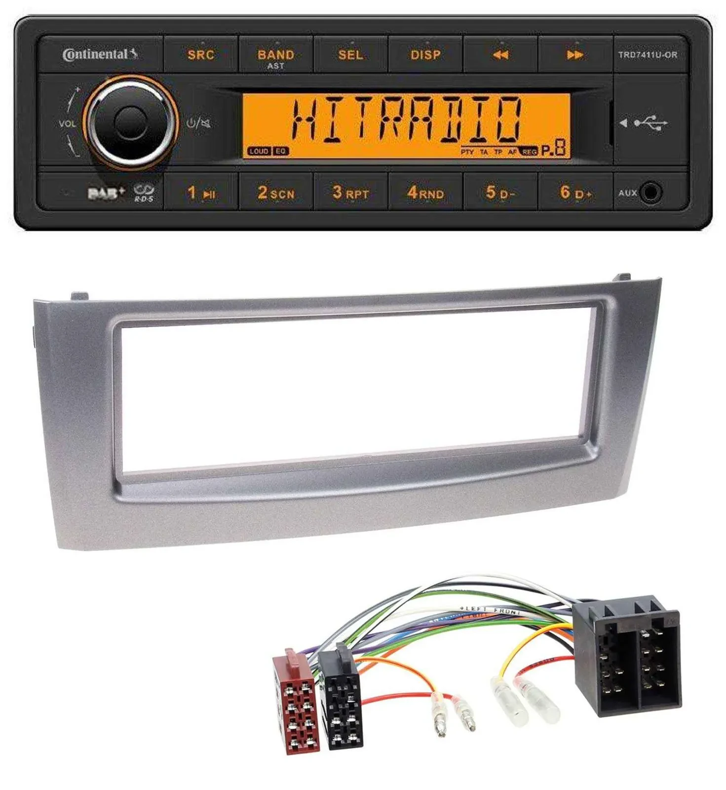 Continental 1DIN DAB MP3 AUX USB Autoradio für Fiat Punto Grande Punto ab 05 gra