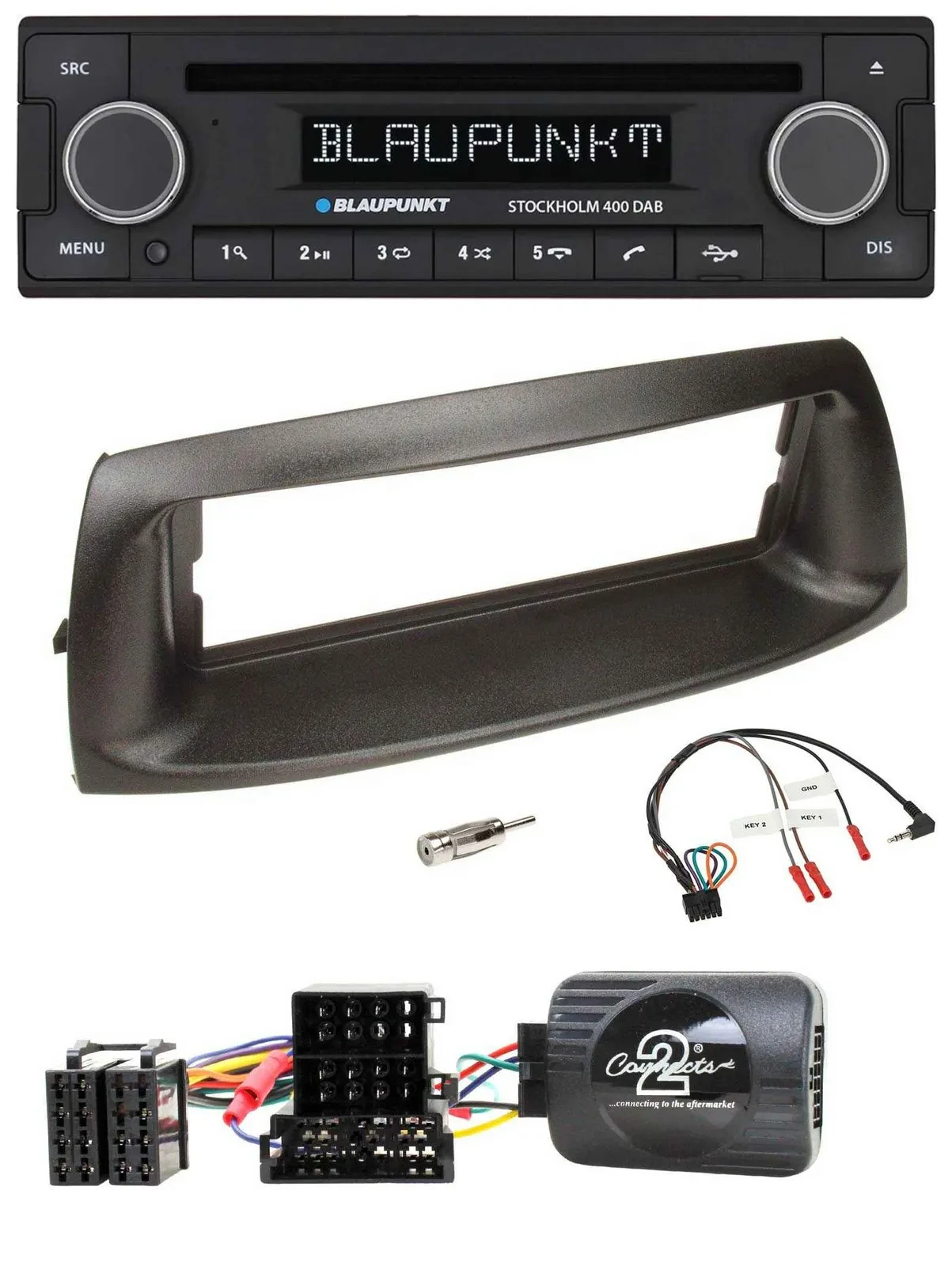 Blaupunkt Lenkrad Bluetooth DAB CD USB Autoradio für Fiat Punto 1999-2005
