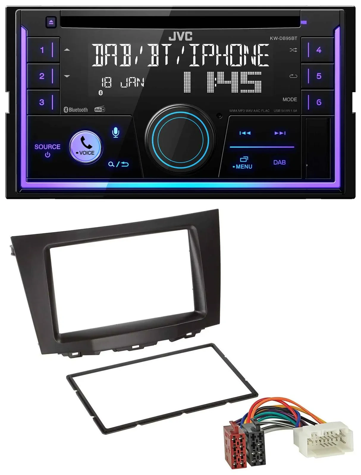 Автомагнитола для Suzuki Kizashi (с 2009) JVC 2-DIN, DAB, Bluetooth, CD, USB, MP3