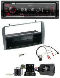 Автомагнитола для Alfa Romeo 147/GT 2007–2010 Kenwood Bluetooth, USB, DAB, антрацит