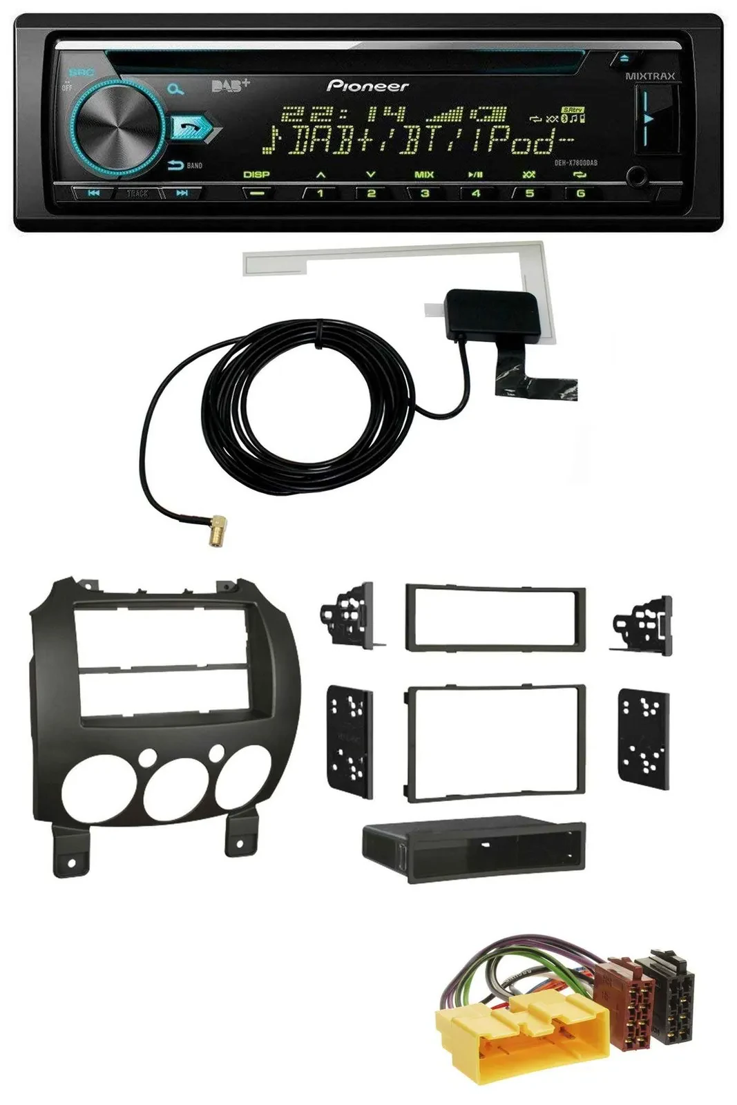 Pioneer MP3 AUX CD USB DAB Autoradio für Mazda 2 (ab 2007)