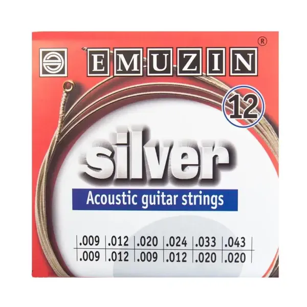 Струны для 12-струнной акустической гитары Emuzin Silver 12А232 09-43