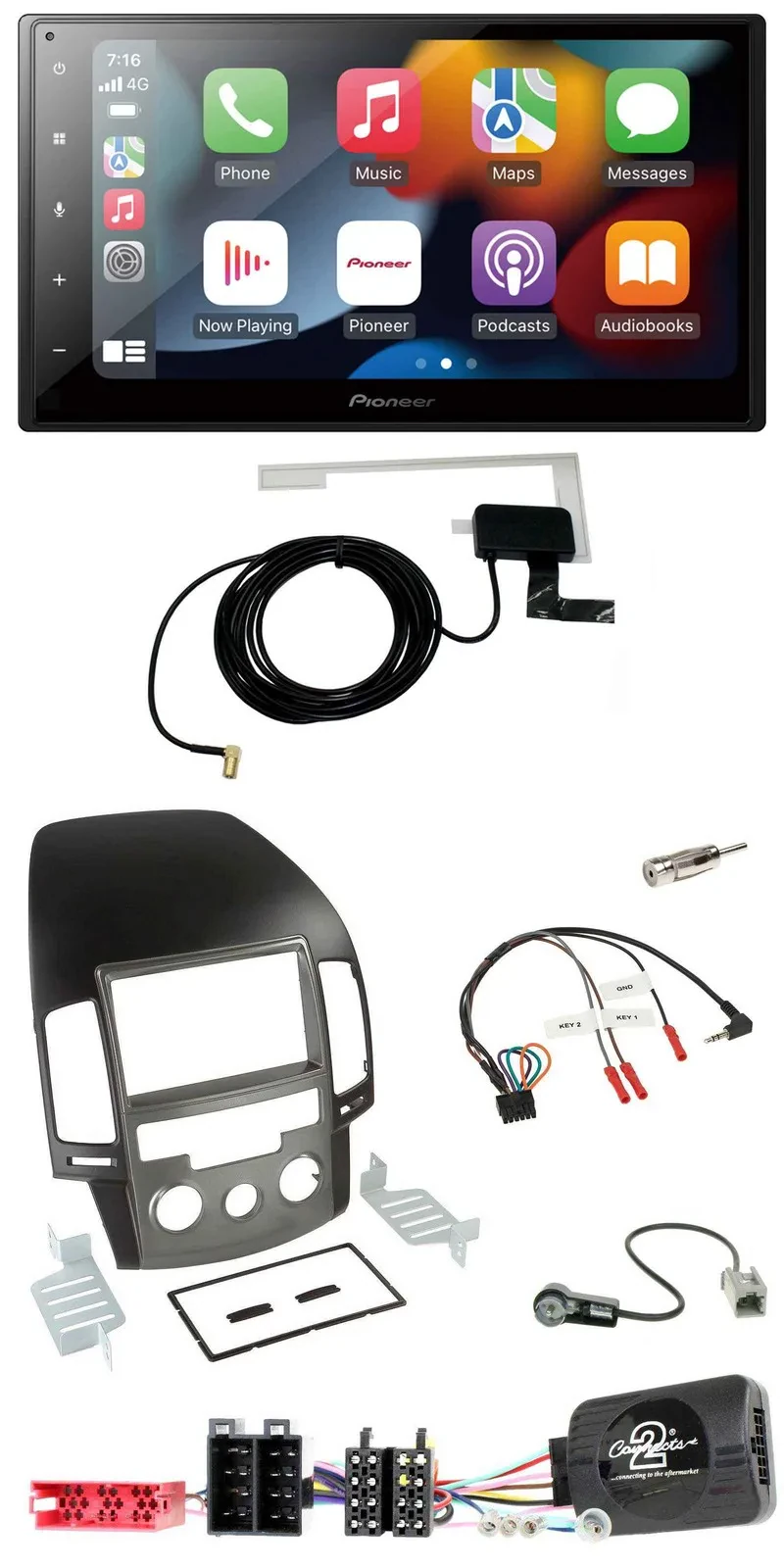 Автомагнитола для Hyundai i30 (с 2009) Pioneer 2DIN USB Bluetooth DAB