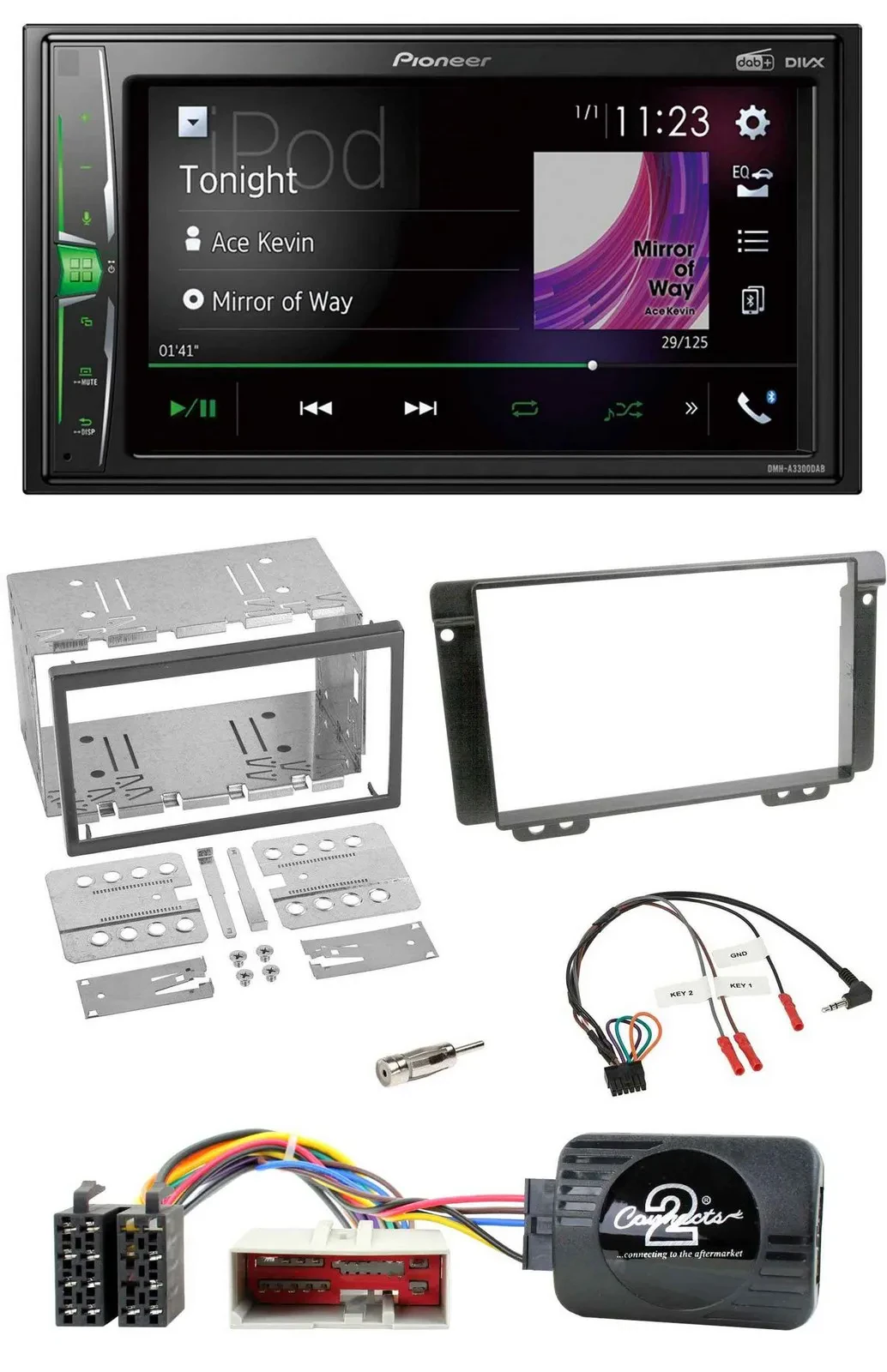 Pioneer 2DIN Lenkrad DAB USB Bluetooth Autoradio für Land Rover Freelander 2004-