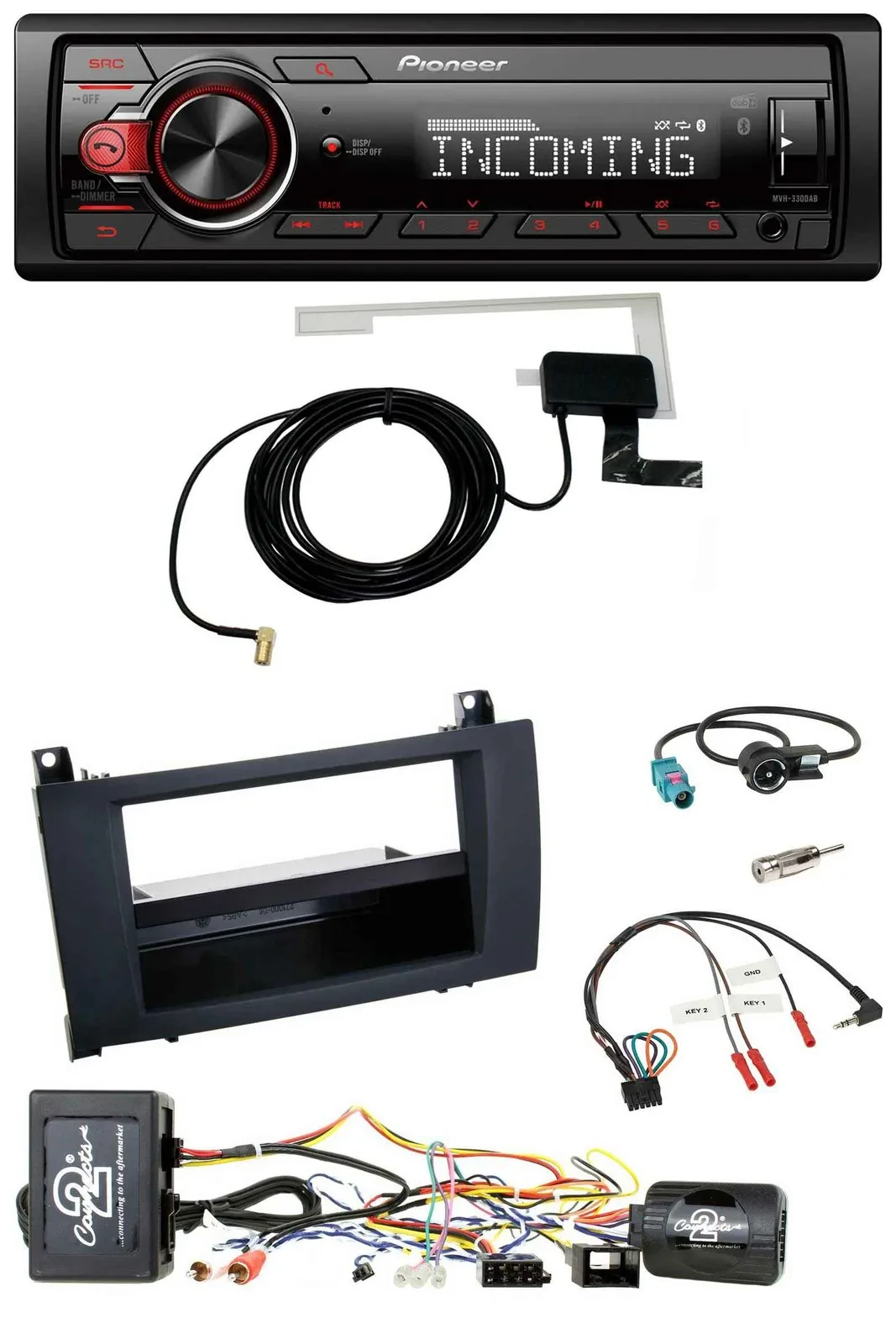 Автомагнитола для Mercedes SLK R171 (2004–2011) Pioneer DAB, Bluetooth, USB, совместима с кнопками на руле