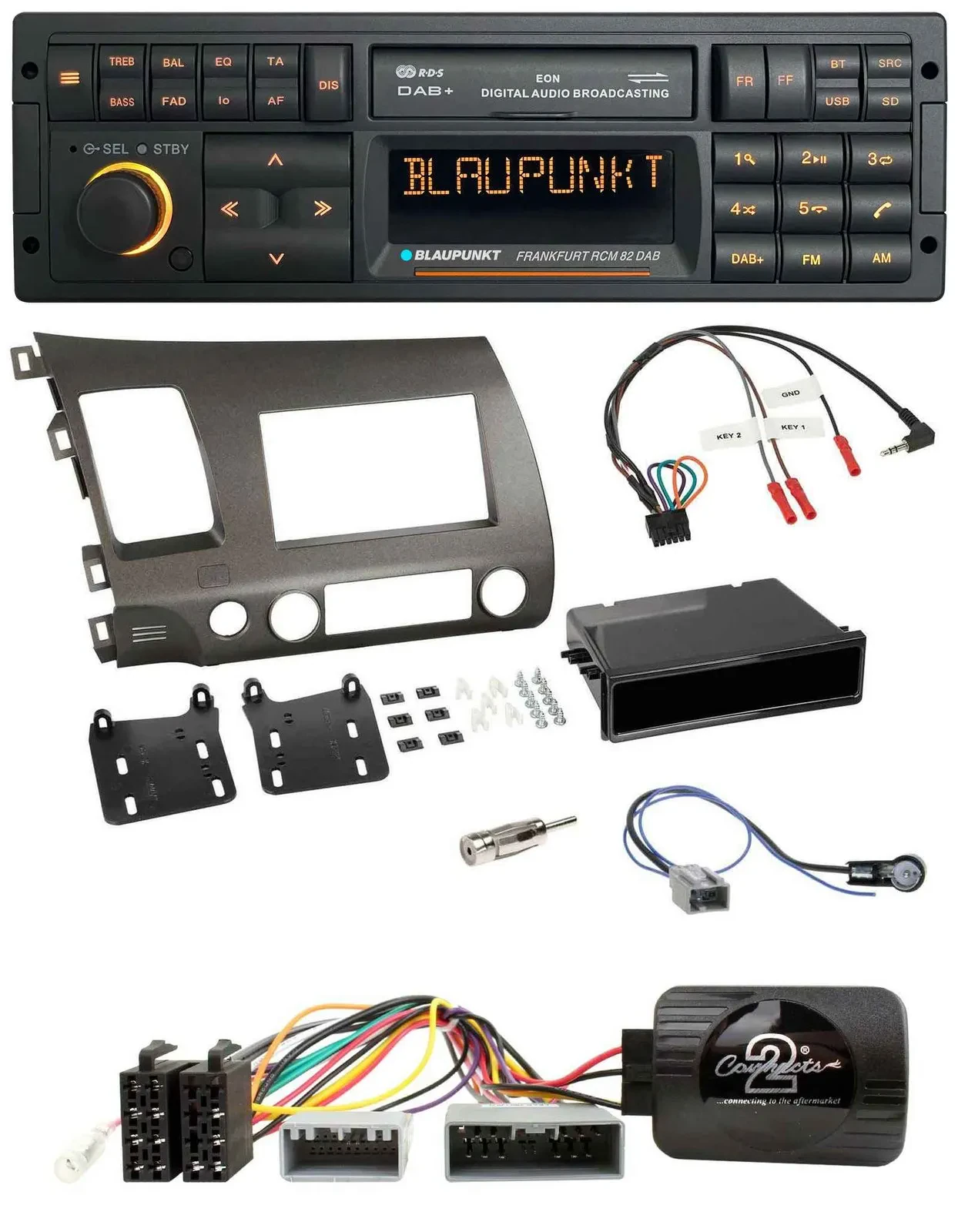 Blaupunkt USB DAB SD Lenkrad Bluetooth Autoradio für Honda Civic Hybrid 2006-201