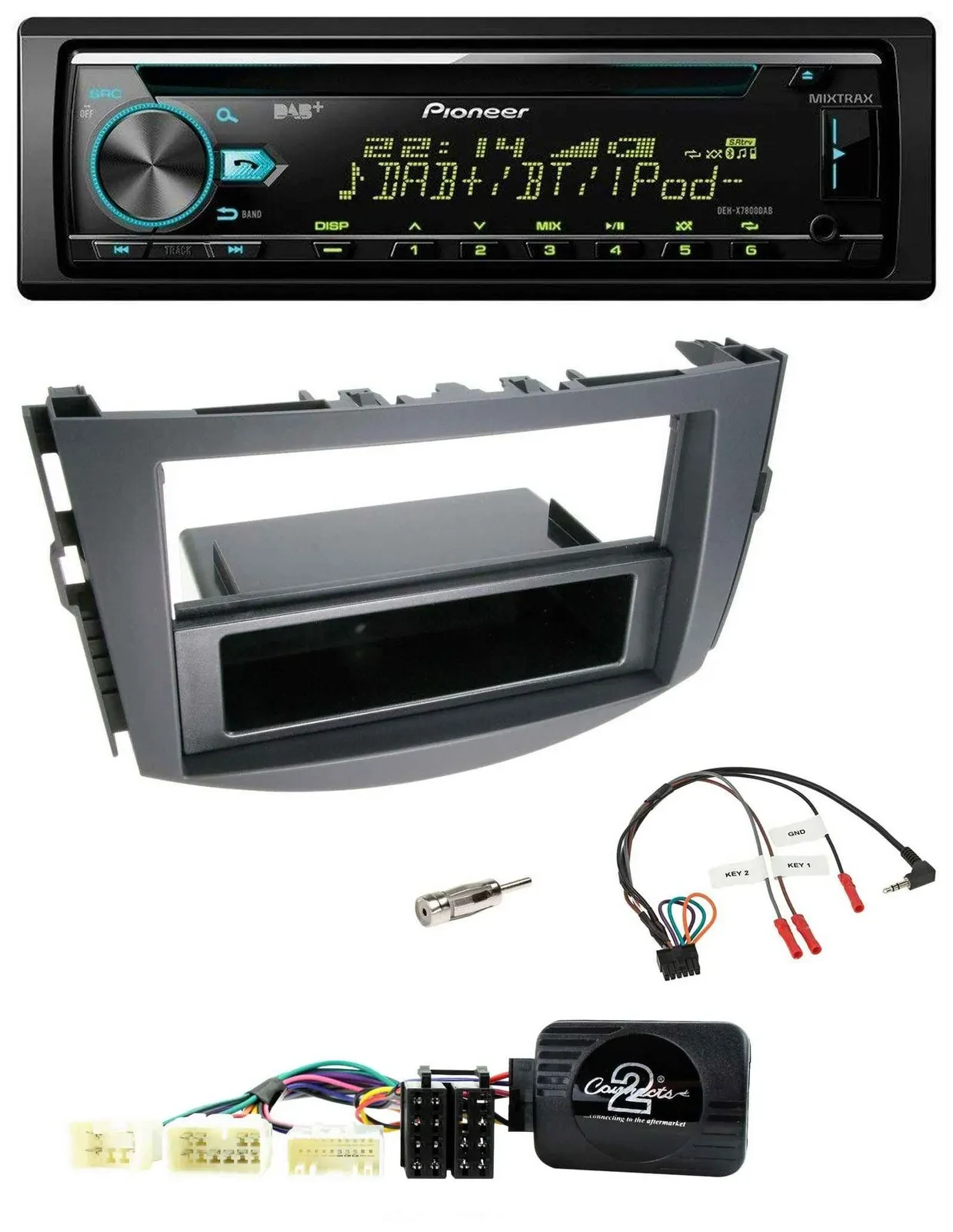 Автомагнитола Pioneer DAB CD USB Bluetooth для Toyota RAV4 2006–2011 с поддержкой управления с руля