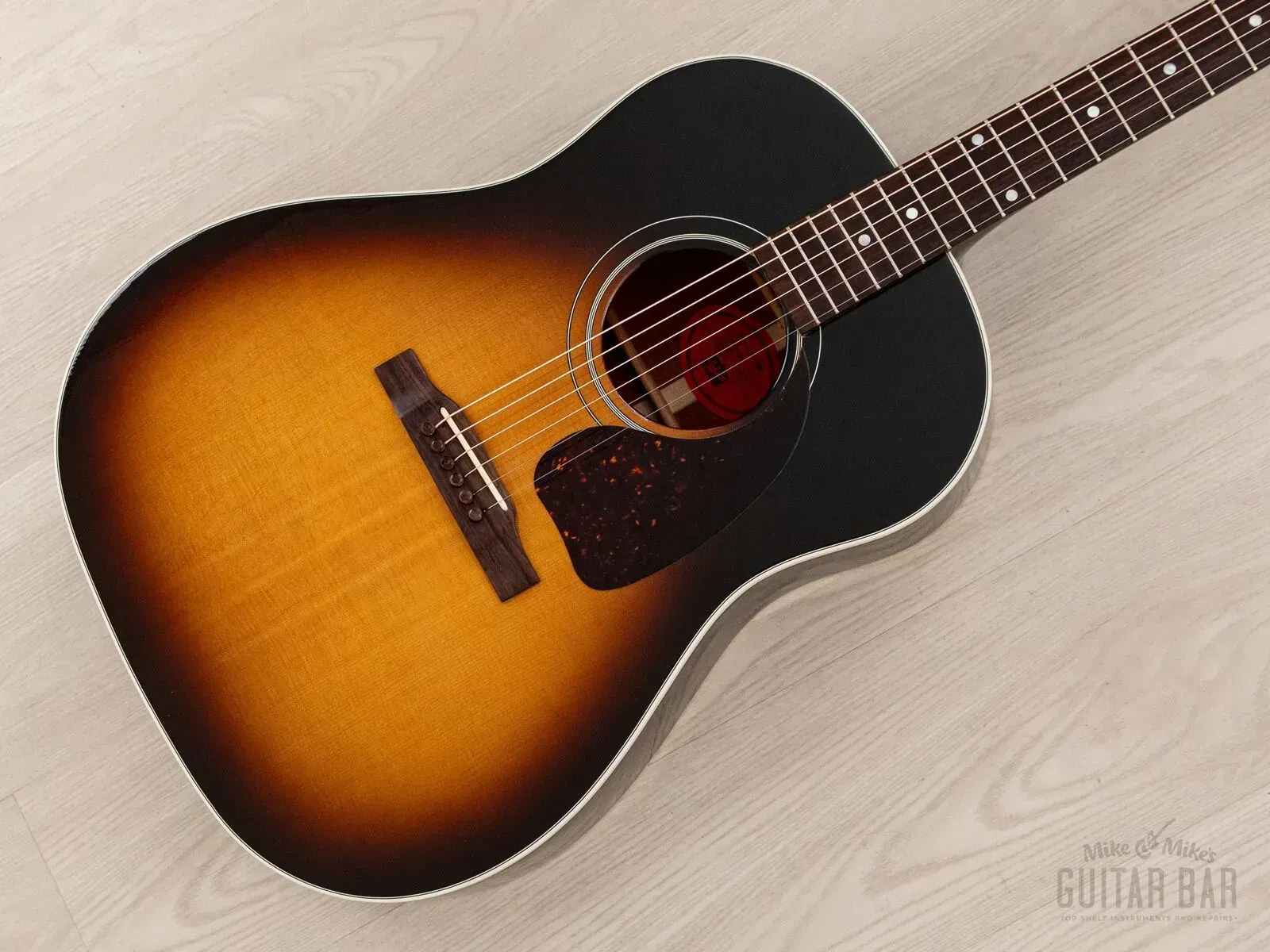 1995 Gibson J-45 Western Banner Logo Dreadnought w/ V Neck, Case & Tags