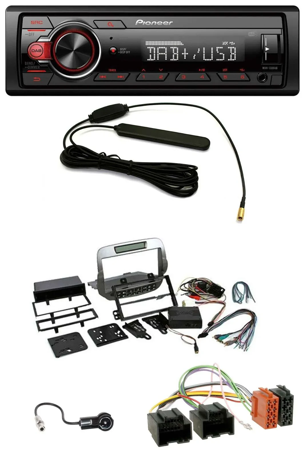 Pioneer MP3 DAB 1DIN AUX USB Autoradio für Chevrolet Camaro 2010-2015 silber