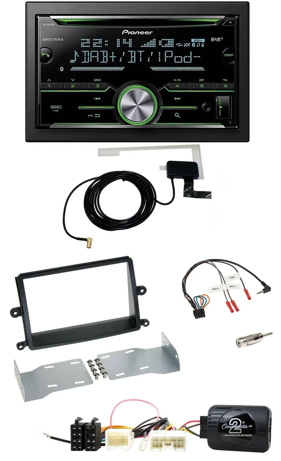 Автомагнитола Pioneer 2DIN, CD/USB/Bluetooth/DAB, для Mitsubishi L200 (2006–2015), с поддержкой кнопок на руле