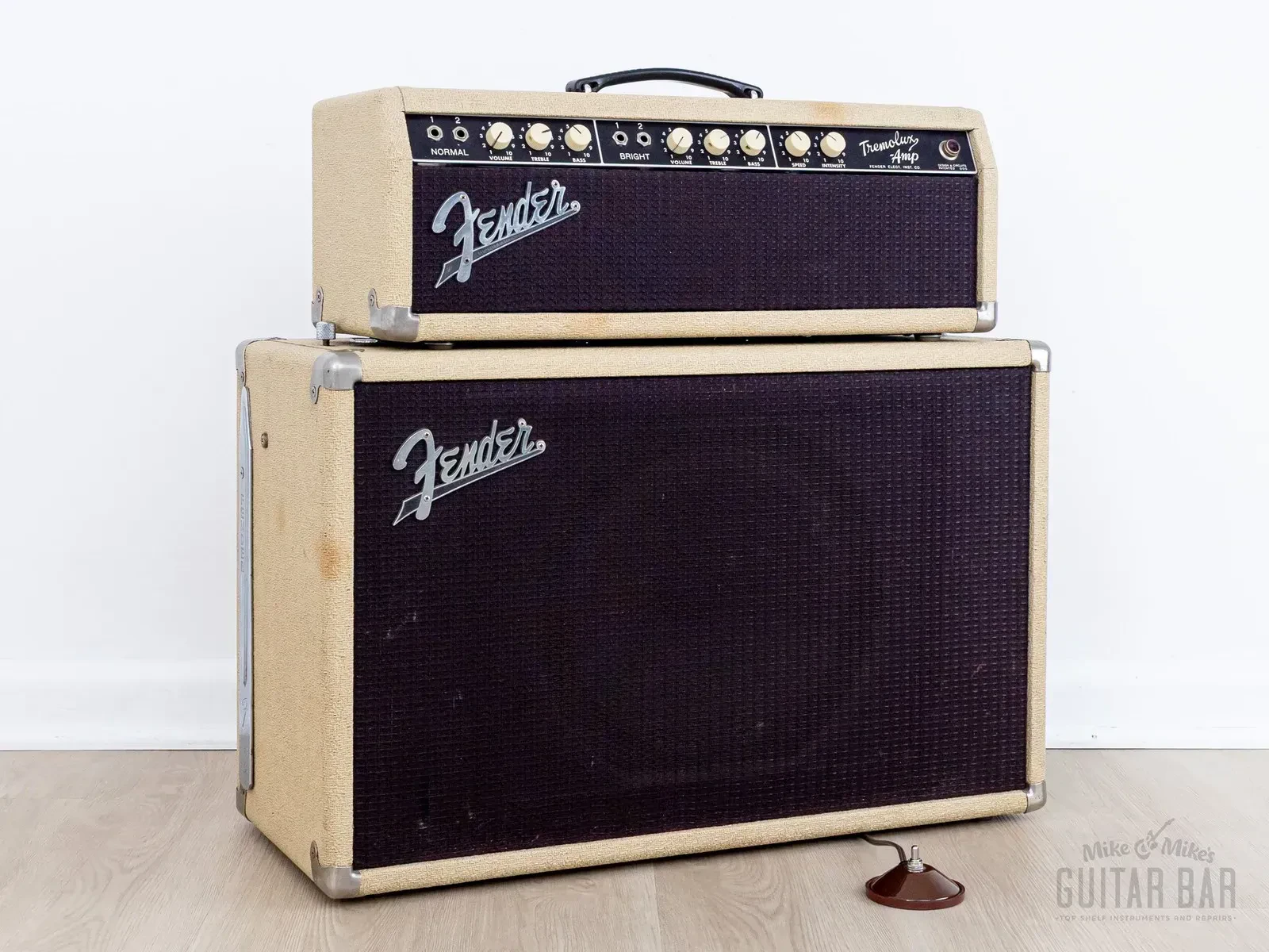 1961 Fender Tremolux Pre-CBS Piggyback Tube Amp w/ 1x10 Tone Ring Speaker Cab