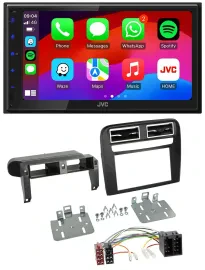 JVC Bluetooth USB MP3 2DIN DAB Autoradio für Fiat Grande Punto 2005-2009 schwarz