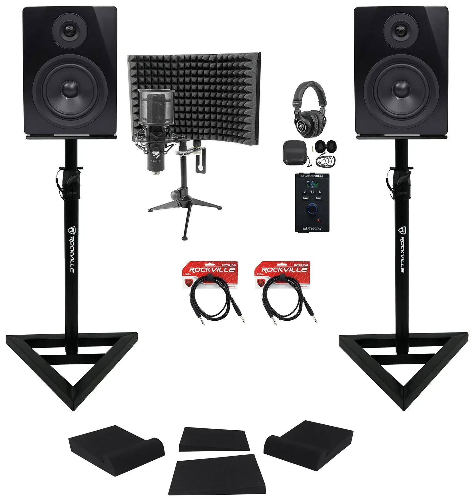 Presonus Revelator Recording Kit Interface+Monitors+Stands+Mic+Headphones+Shield