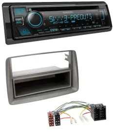 Kenwood Bluetooth USB CD MP3 DAB Autoradio für Fiat Panda (169 2003-2012) grau