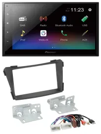 Pioneer USB Bluetooth DAB 2DIN MP3 Autoradio für Hyundai i40 ab 2011 VF schwarz