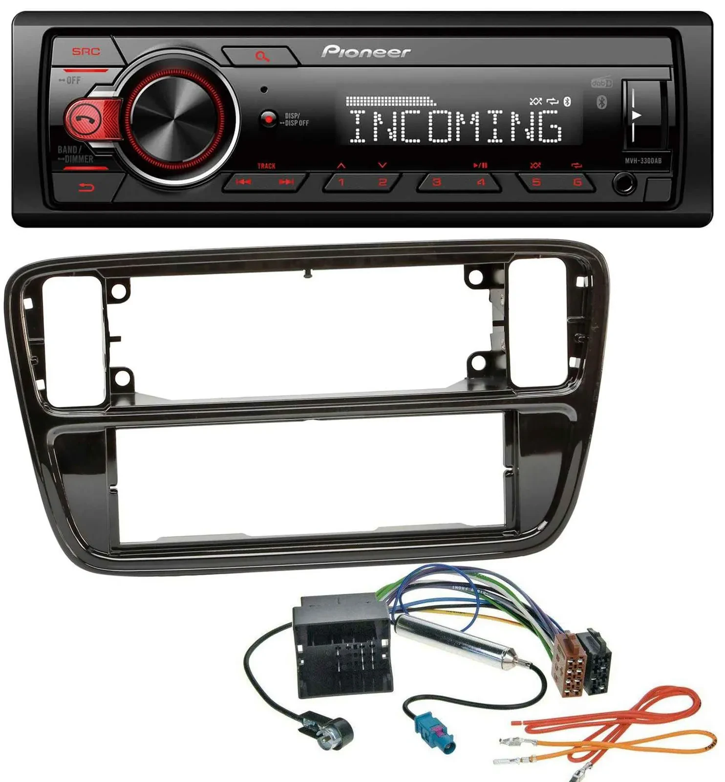 Pioneer Bluetooth USB DAB MP3 Autoradio für VW Up AA AAN 2011-2016 piano black