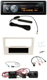 Pioneer CD USB Bluetooth DAB Lenkrad Autoradio für Opel Corsa D perl-weiss 09-14