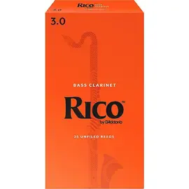 Трости для бас-кларнета Rico Bass Clarinet Reeds Box of 25 Strength 3