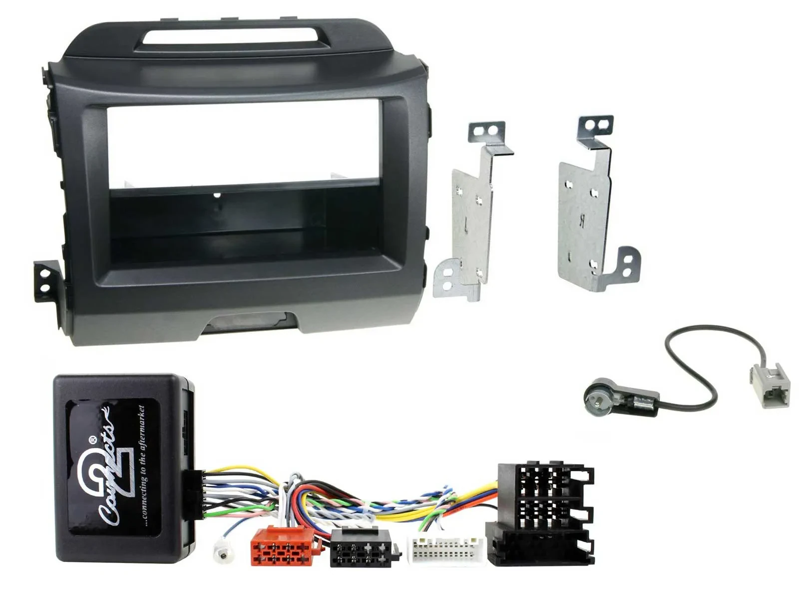 Radioset Lenkradadapter DIN Autoradio für Kia Sportage 3 Navi 10-15 schwarz