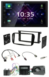 Автомагнитола JVC 2DIN, DAB, Bluetooth, USB, для Ford Mondeo/S-Max, черный глянцевый, с поддержкой управления на руле