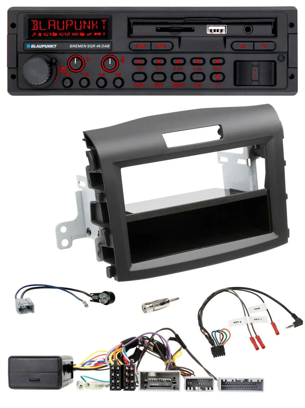 Blaupunkt SD Lenkrad USB Bluetooth DAB Autoradio für Honda CR-V ab 2013 schwarz