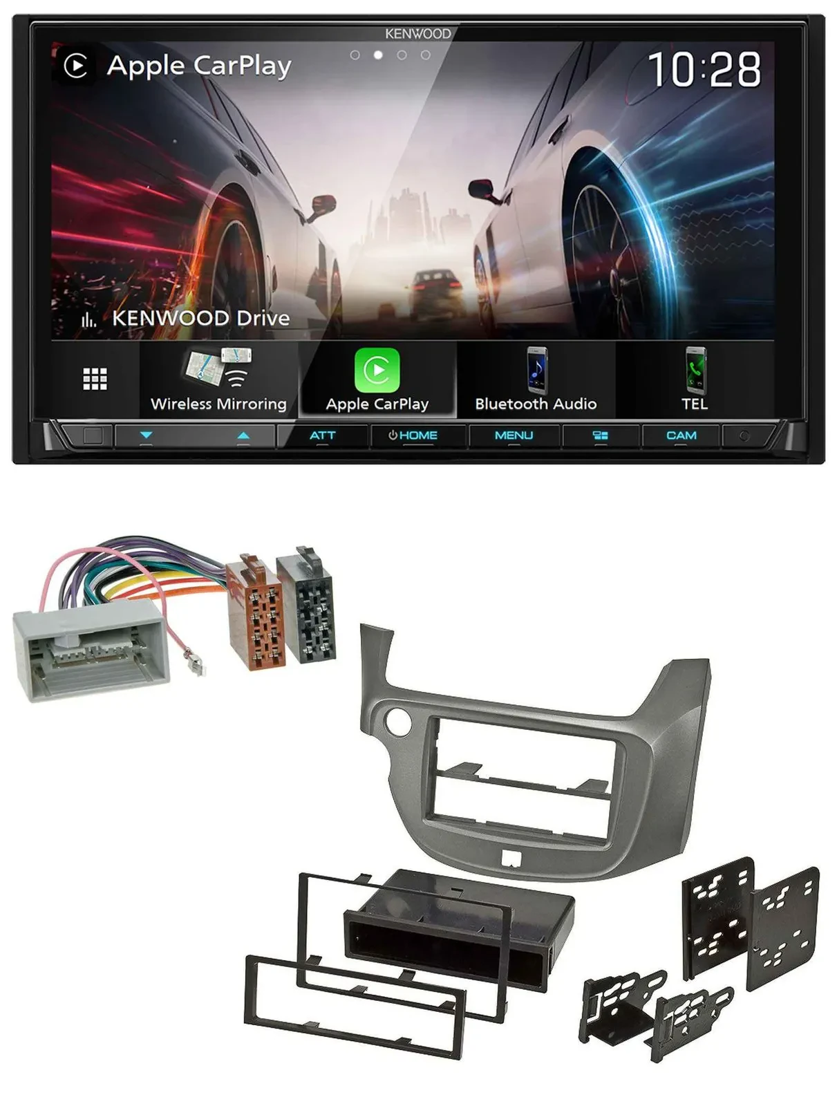 Kenwood MP3 2DIN USB DAB Bluetooth Autoradio für Honda Jazz ab 09 silber