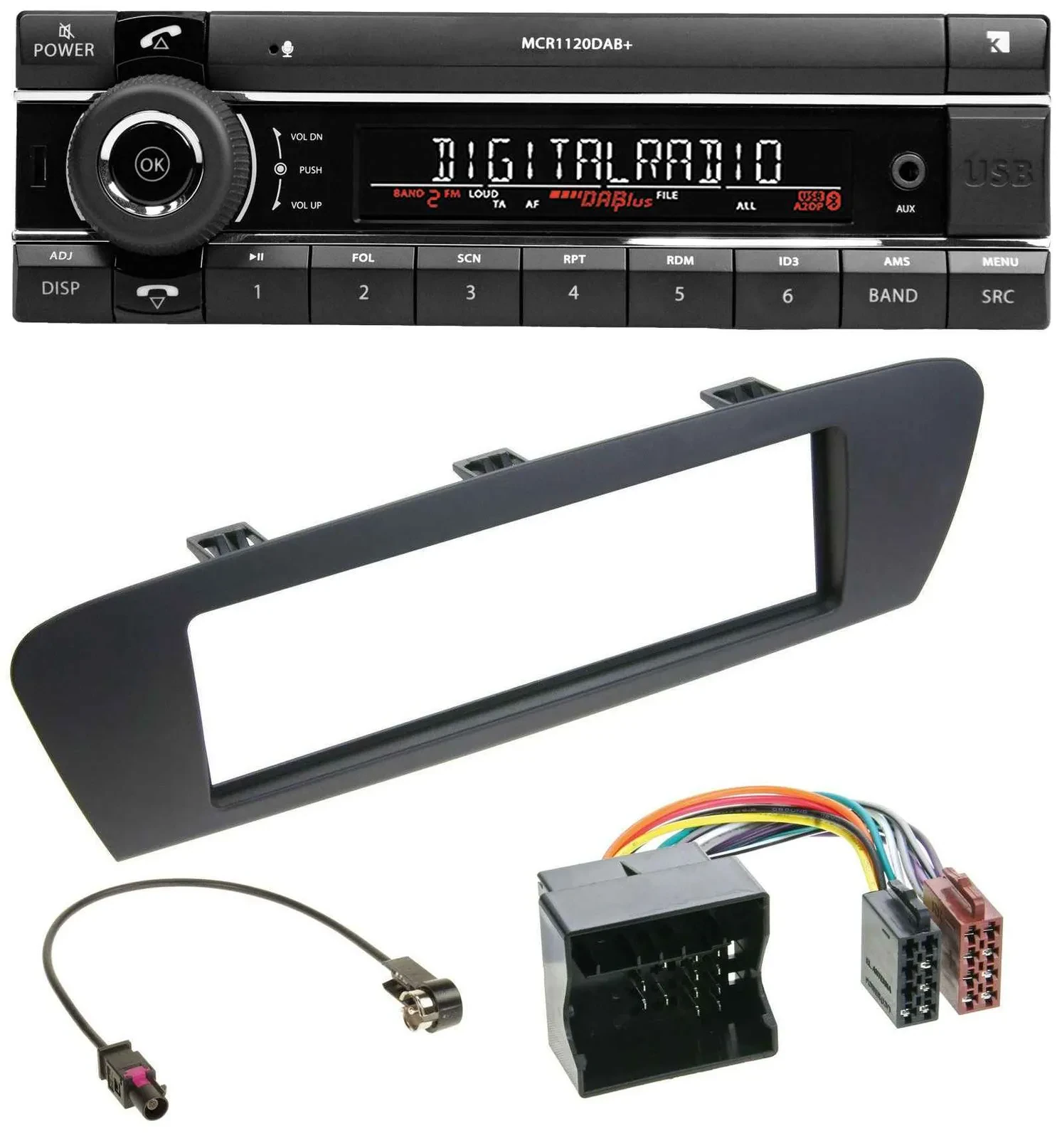 Kienzle Bluetooth MP3 USB DAB Autoradio für Renault Scenic (ab 12) - braun