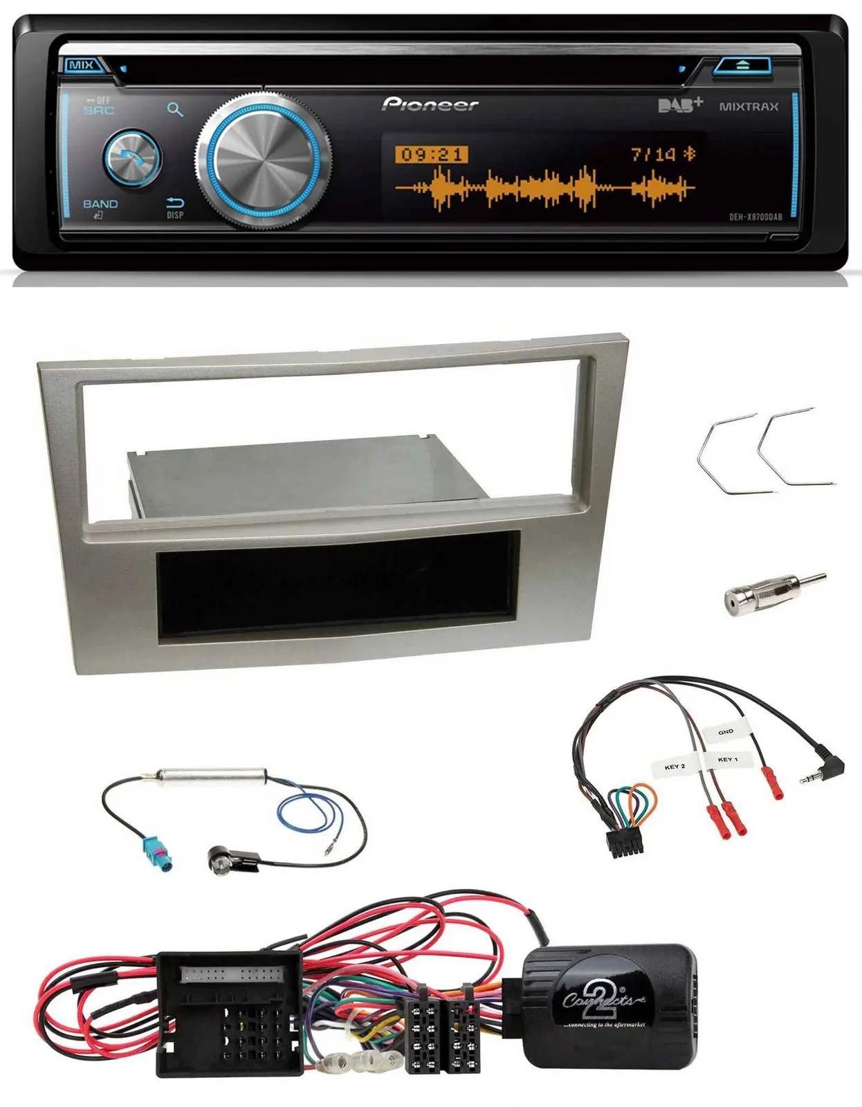 Автомагнитола для Opel Corsa D Pioneer DAB, USB, CD, Bluetooth, Satin Stone
