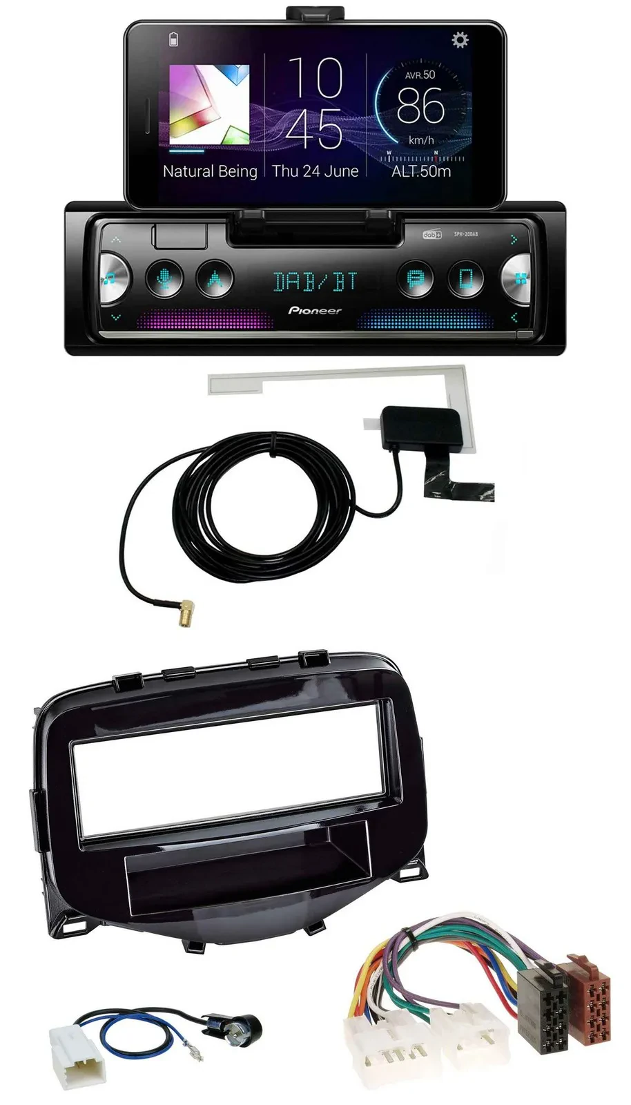 Автомагнитола для Toyota Aygo (2014–2021) Pioneer DAB, Bluetooth, MP3, USB