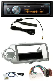 Автомагнитола для Toyota Yaris (2011–2014) Pioneer CD USB Bluetooth DAB MP3, серебристая