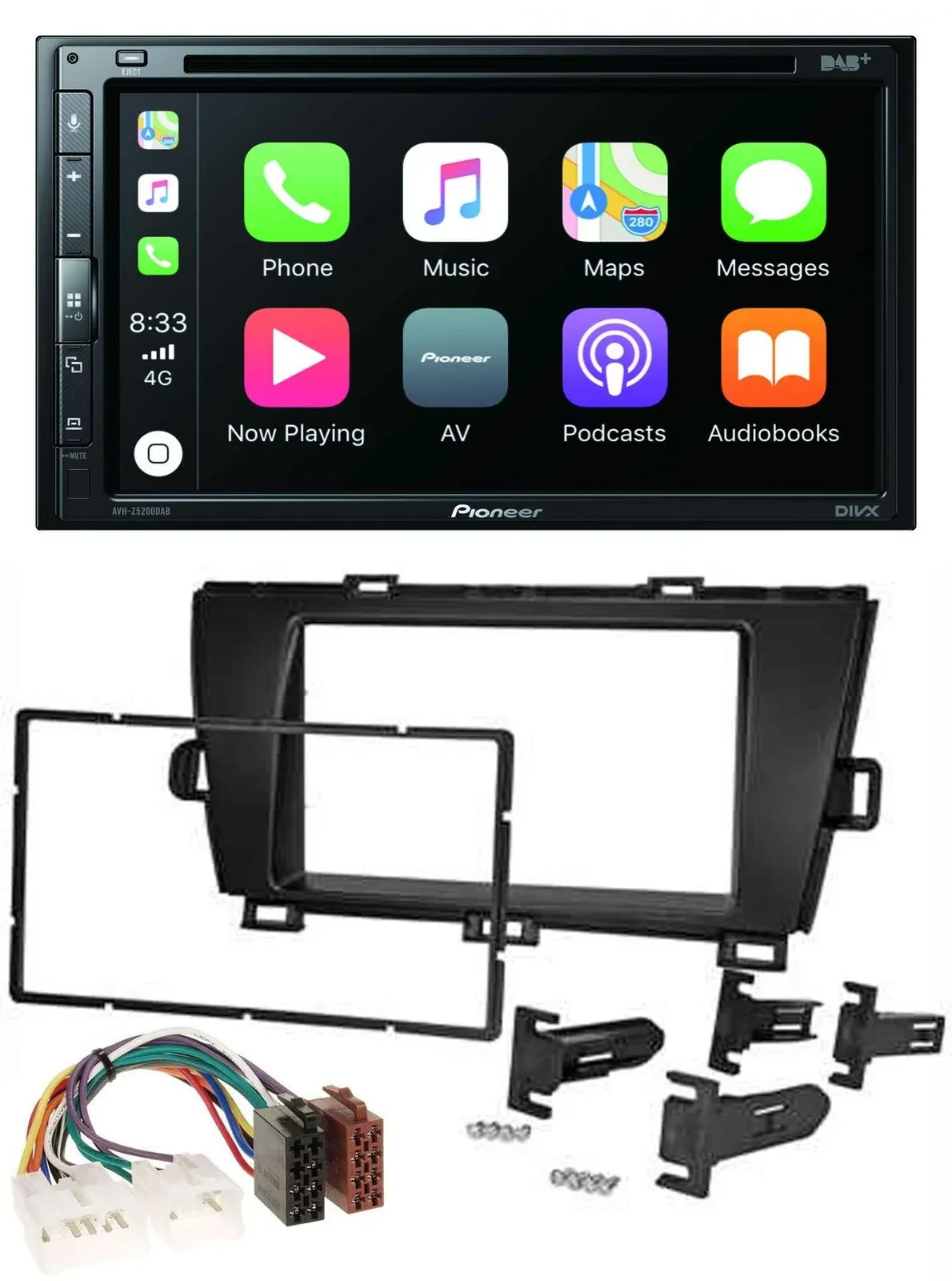 Pioneer DVD 2DIN MP3 DAB Bluetooth USB Autoradio für Toyota Prius (2009-2012)
