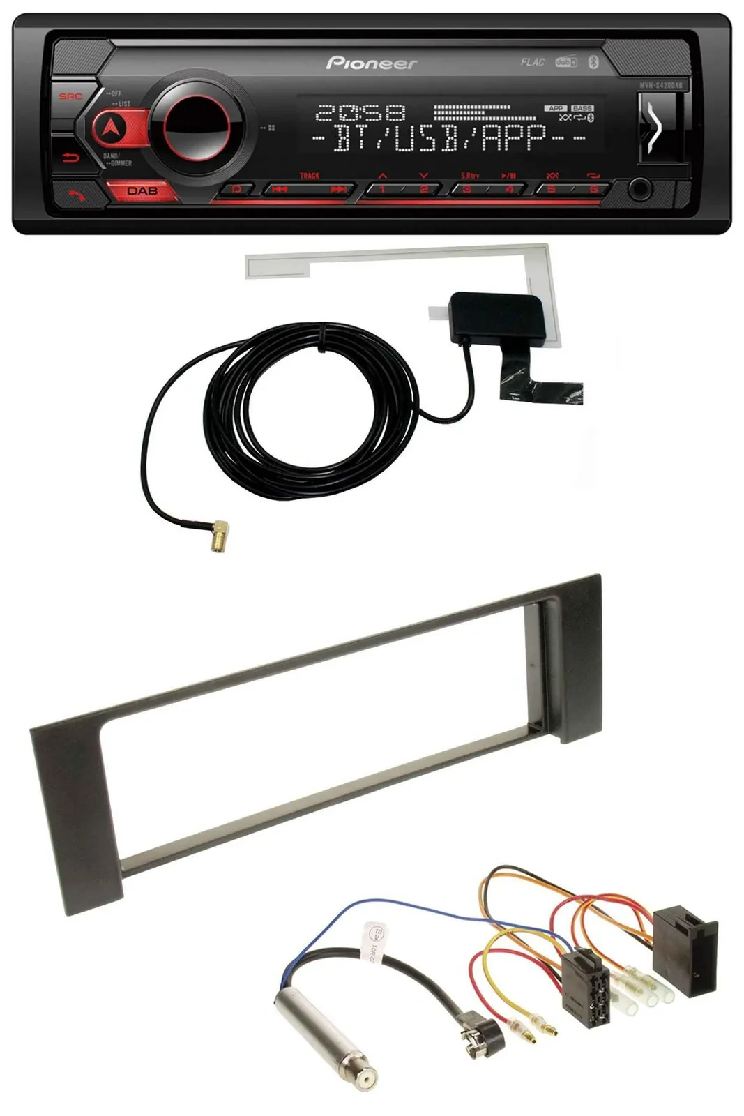 Автомагнитола для Audi A4 (B6, 2000–2004) Pioneer DAB, USB, MP3, Bluetooth, ISO