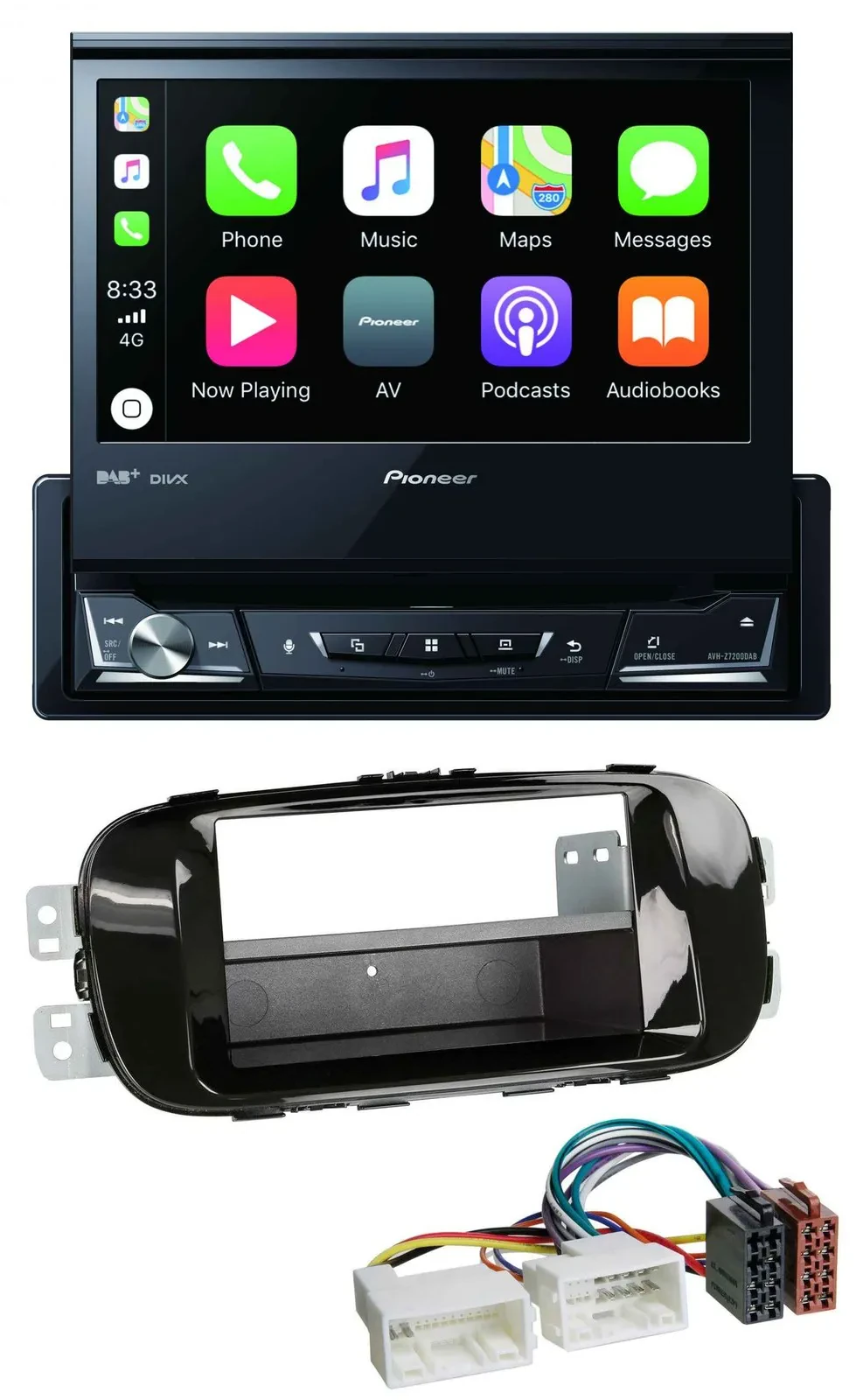 Pioneer DVD Bluetooth DAB USB MP3 Autoradio für Kia Soul PS ab 14 piano-schwarz