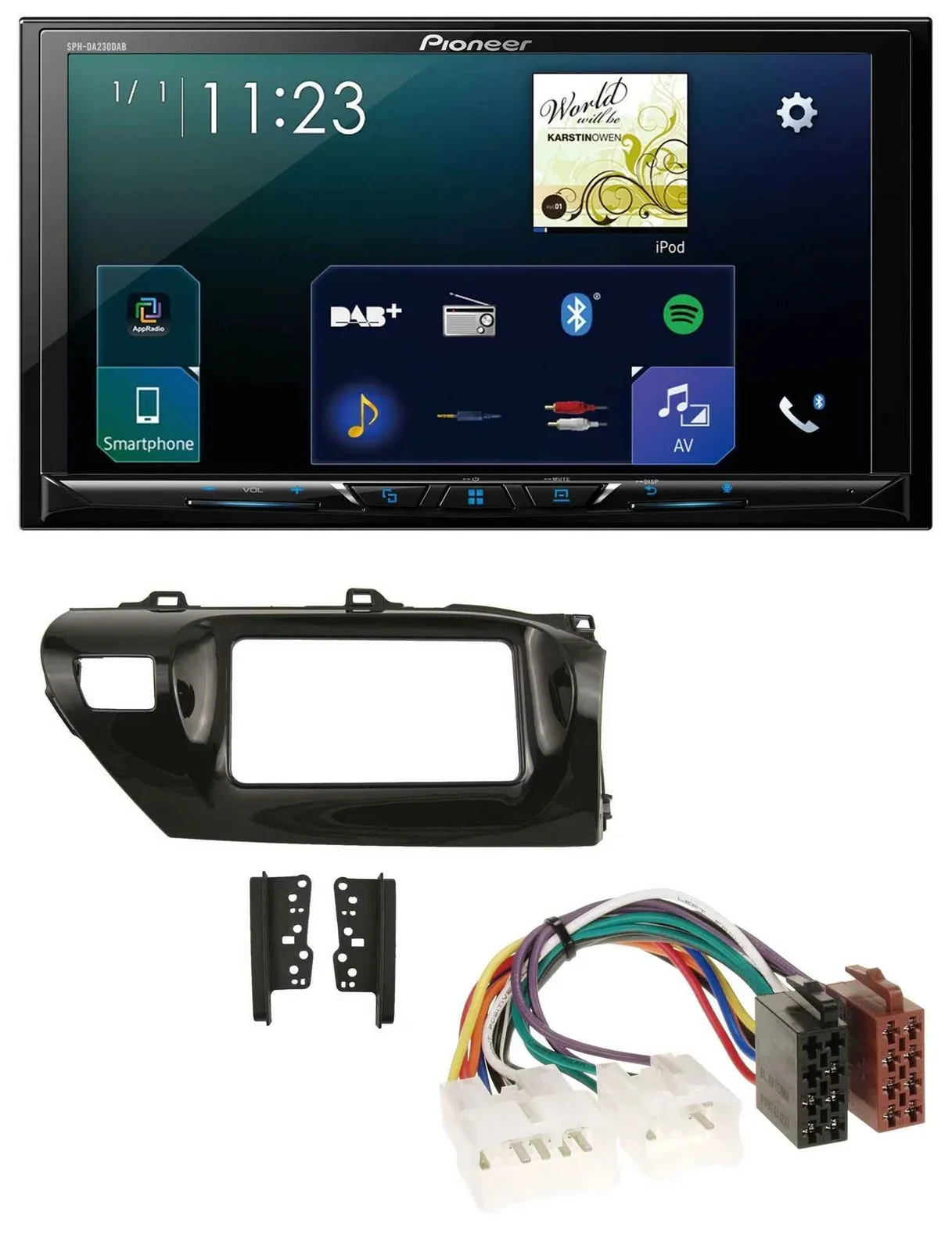 Автомагнитола для Toyota Hilux (2015–2020) Pioneer 2-DIN, Bluetooth, USB, DAB, MP3