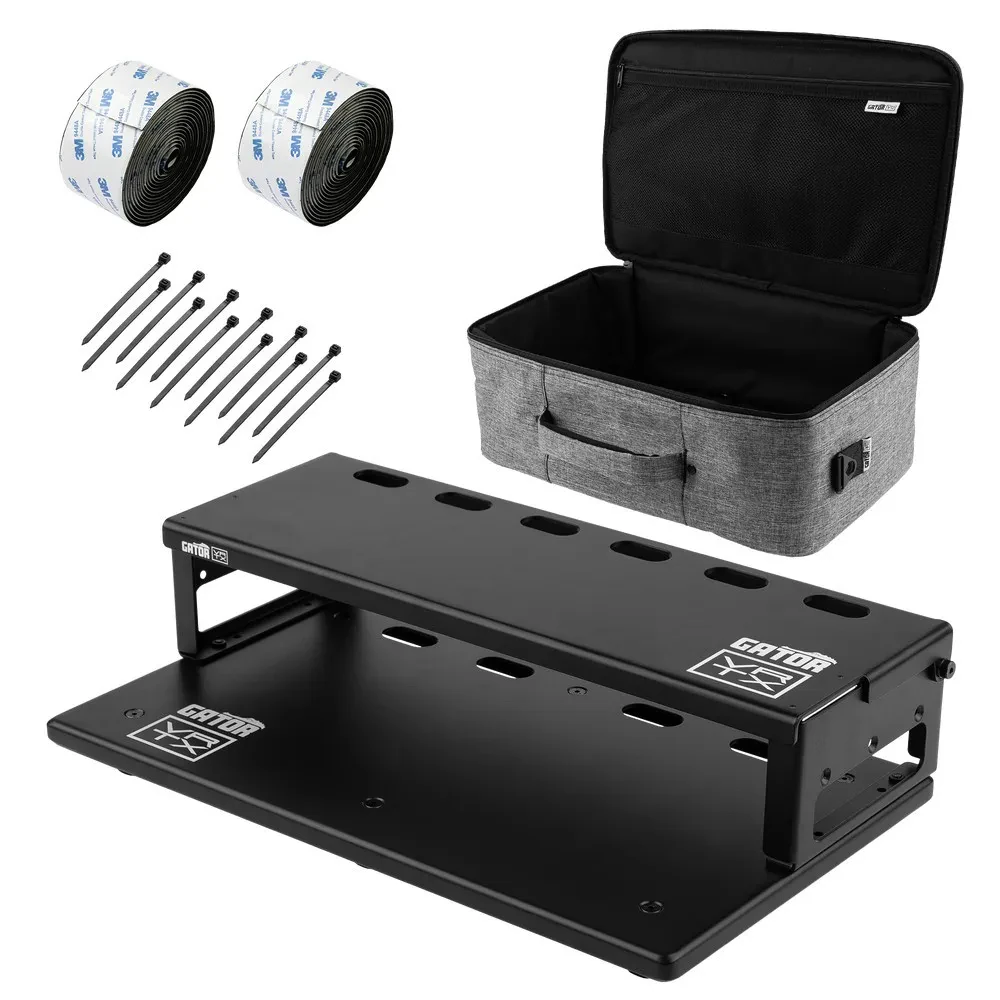 Gator GV-TL1710R1-GB Vertex Travel Lite Pedalboard, 17" x 10" w/ Riser & Gig Bag