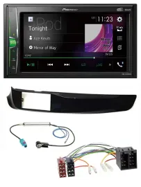 Pioneer 2DIN MP3 DAB USB Bluetooth Autoradio für Alfa Giulietta schwarz glänzend