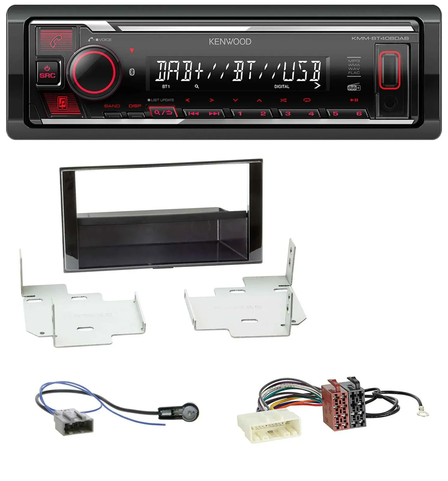 Kenwood MP3 Bluetooth USB DAB Autoradio für Nissan Micra (2013-2017) piano