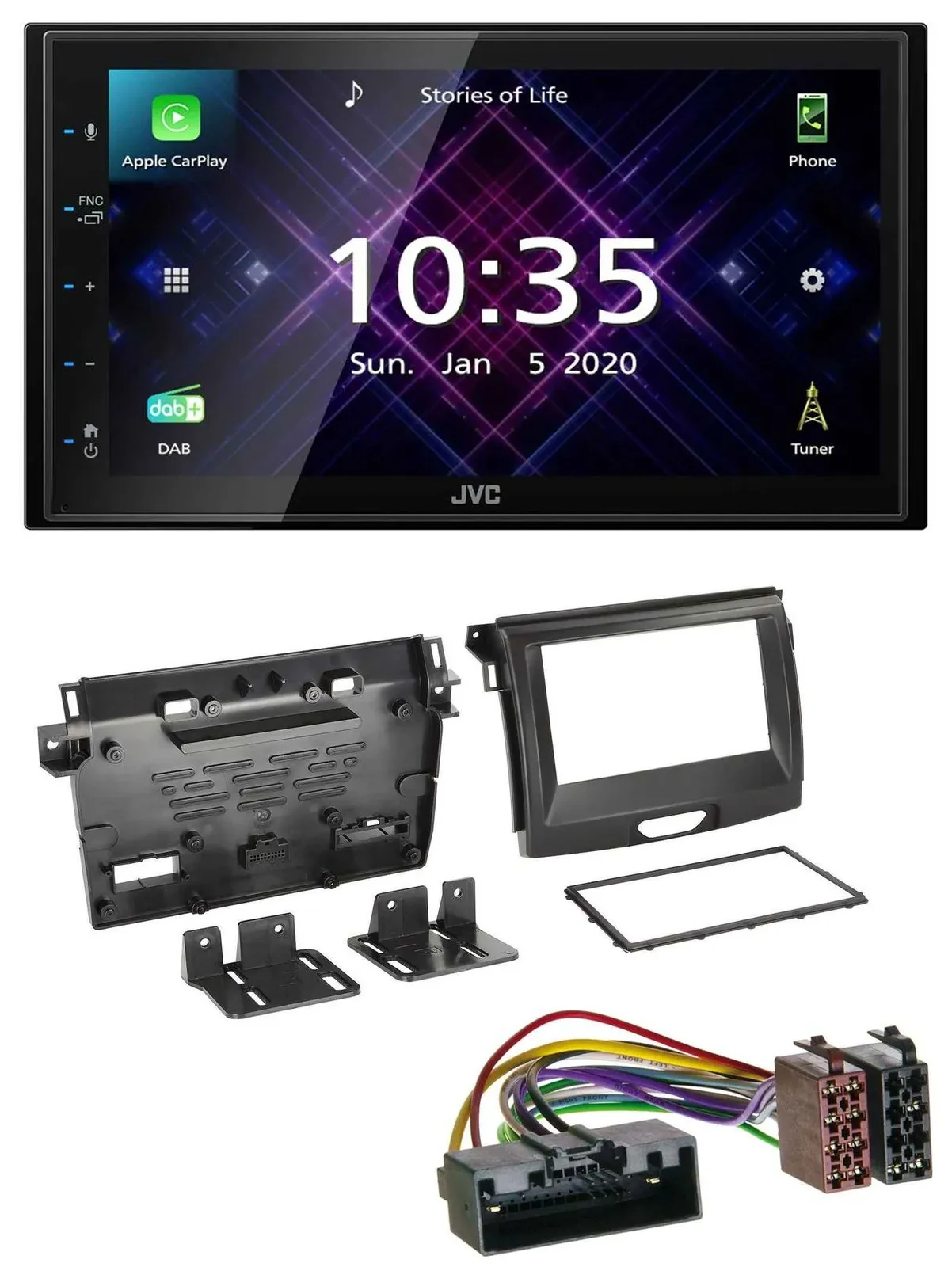 JVC DAB 2DIN MP3 Bluetooth USB Autoradio für Ford Ranger 2AB ab 04/2015