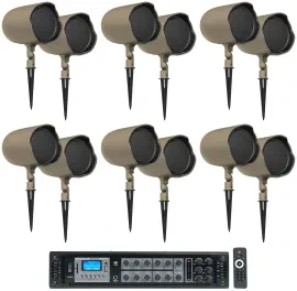 Рупорная акустика JBL GSF6-TN Tan с усилителем (12 штук)