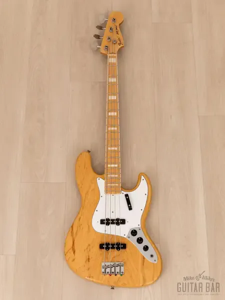 Бас-гитара Fender Jazz Bass 1975 Vintage Reissue JB75-100US JJ Natural Ash w/case Japan 2008