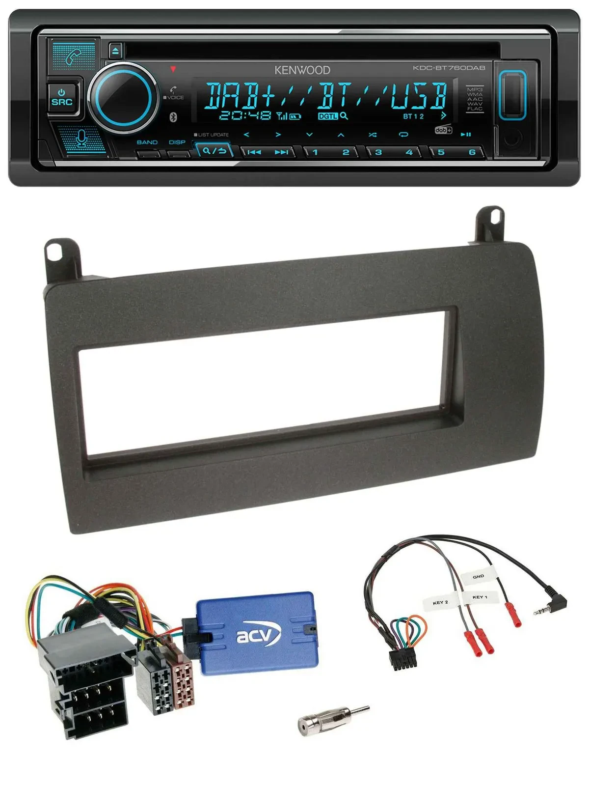 Kenwood Lenkrad Bluetooth DAB USB CD Autoradio für Rover 75 (2003-2005)